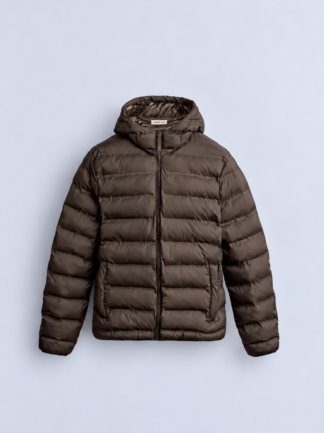 PADDED PUFFER COAT - BROWN