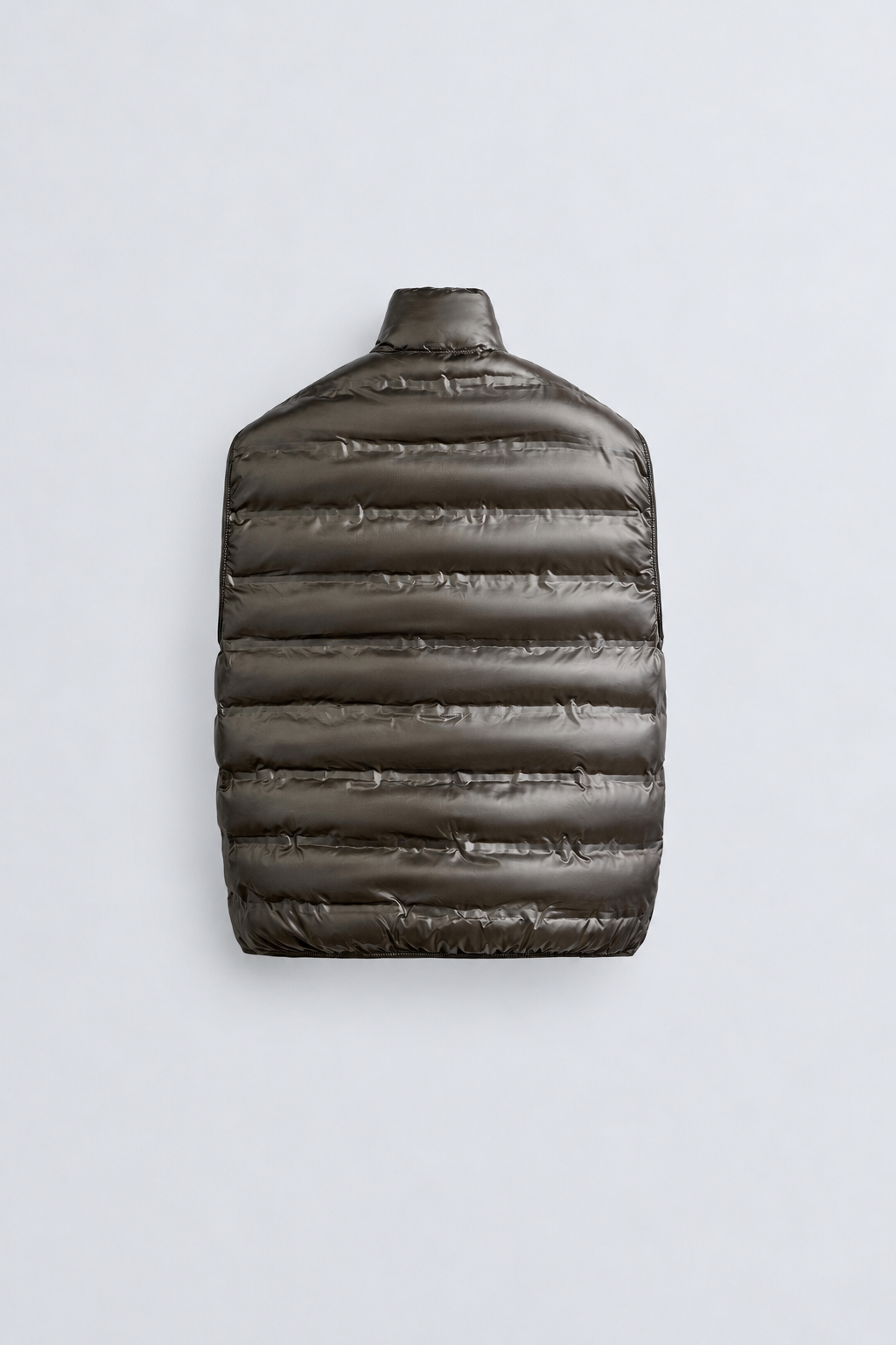 RELAXED FIT SHINY GILET - KHAKI