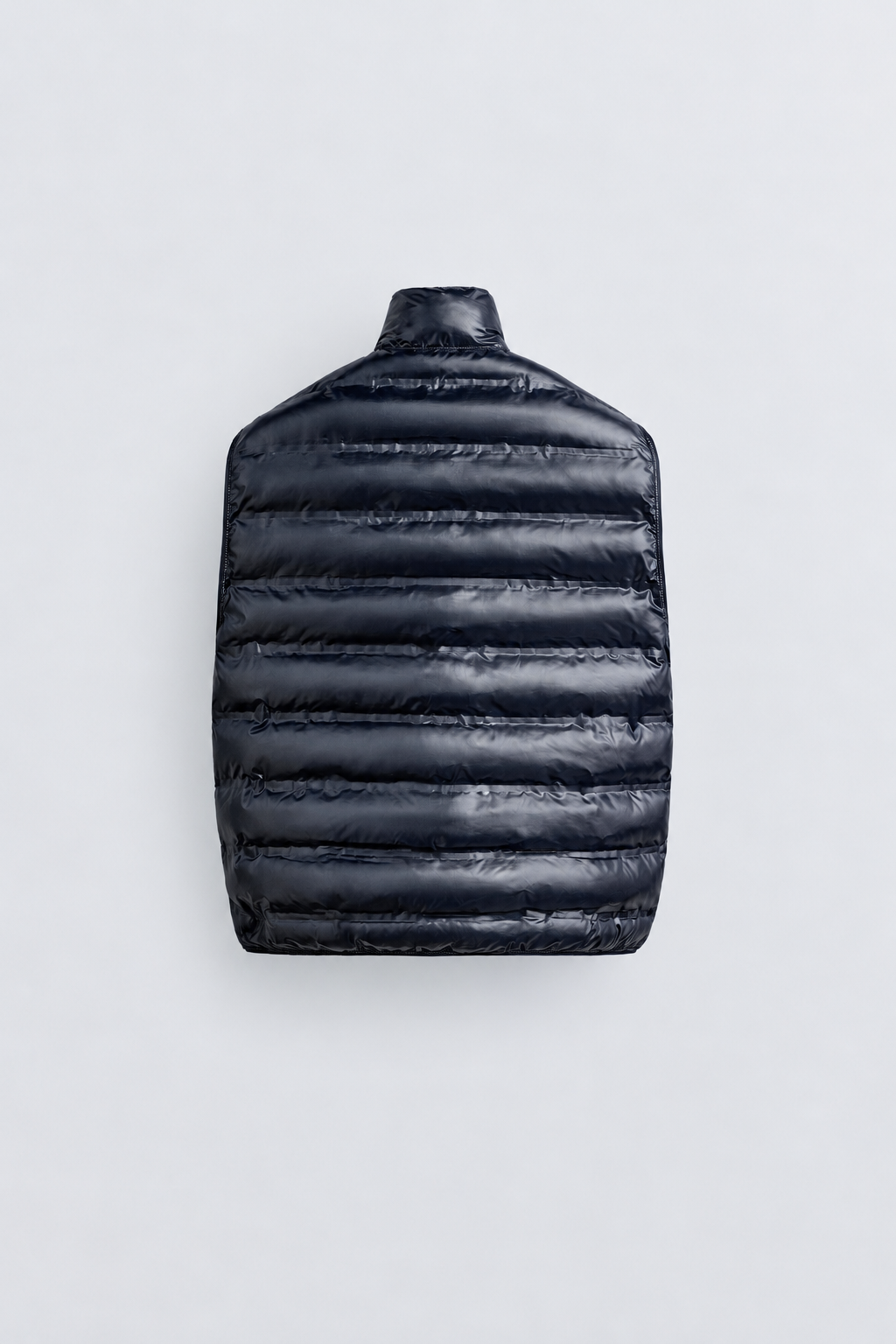 RELAXED FIT SHINY GILET - NAVY