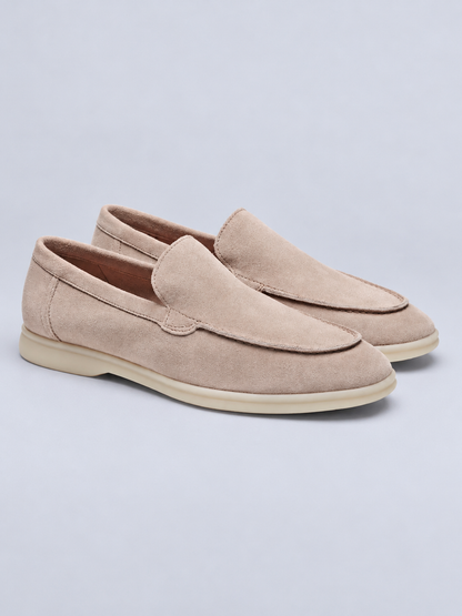 SUEDE CASUAL LOAFER - BEIGE