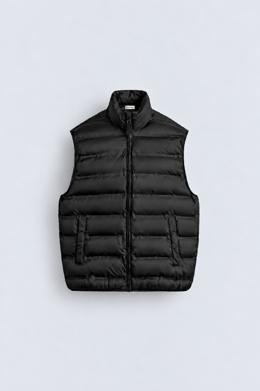 RELAXED FIT GILET - BLACK
