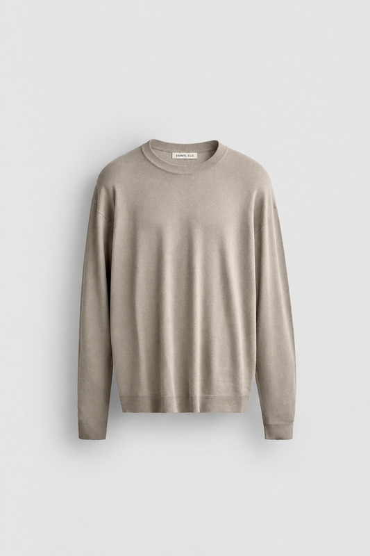 RELAXED FIT CREWNECK - BEIGE