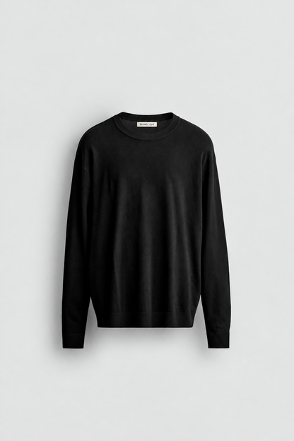 RELAXED FIT CREWNECK - BLACK