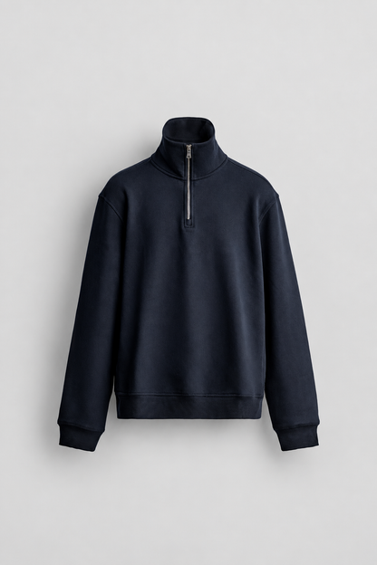 BASIC HALF ZIP JUMPER - NAVY