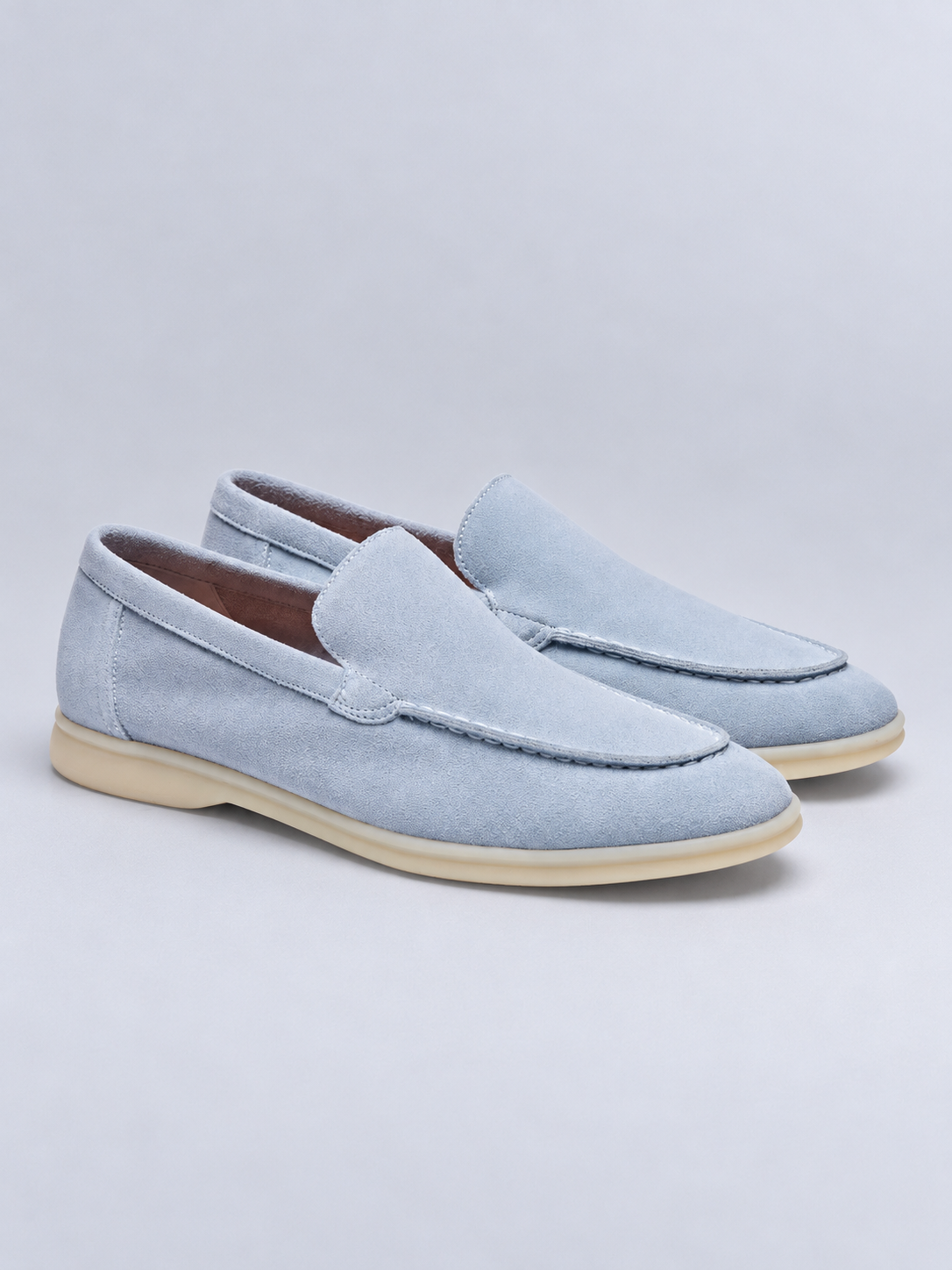 SUEDE CASUAL LOAFER - SKY BLUE