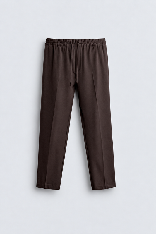 SLIM FIT TECHNICAL TROUSER - BROWN