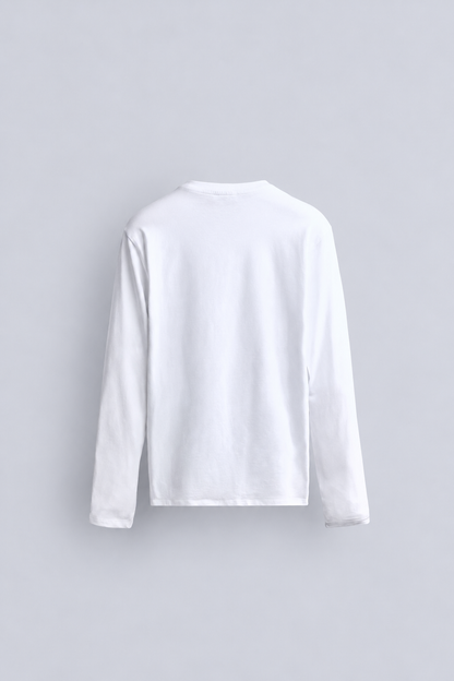 BASIC LONG SLEEVE T SHIRT - WHITE