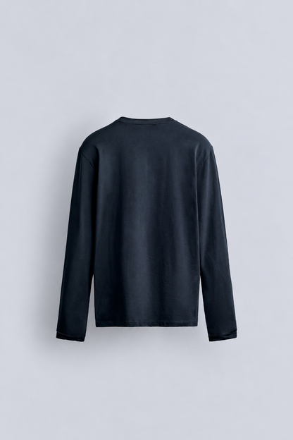 BASIC LONG SLEEVE T SHIRT - NAVY