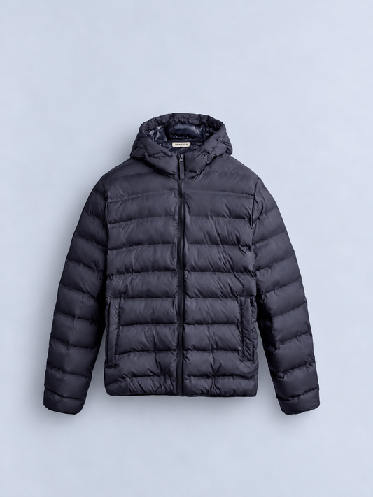 PADDED PUFFER COAT - NAVY