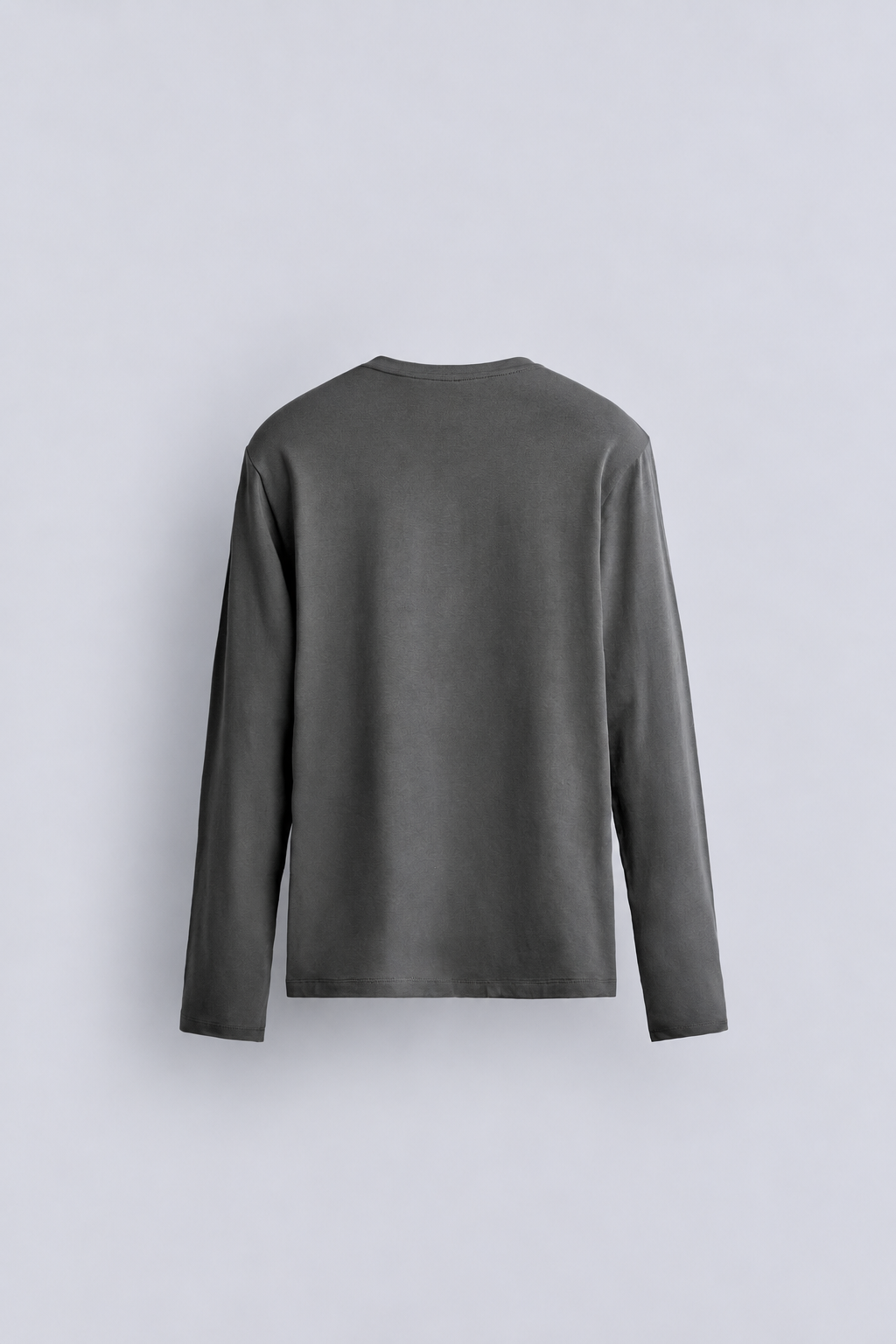 BASIC LONG SLEEVE T SHIRT - CHARCOAL