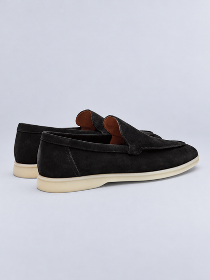 SUEDE CASUAL LOAFER - BLACK