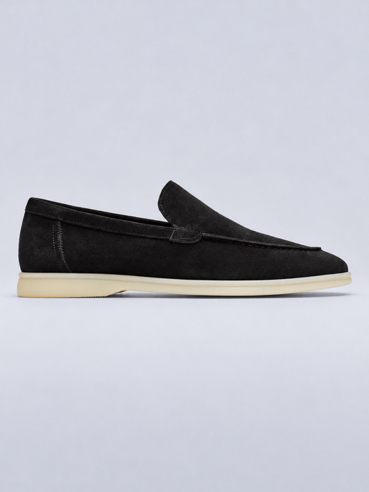 SUEDE CASUAL LOAFER - BLACK