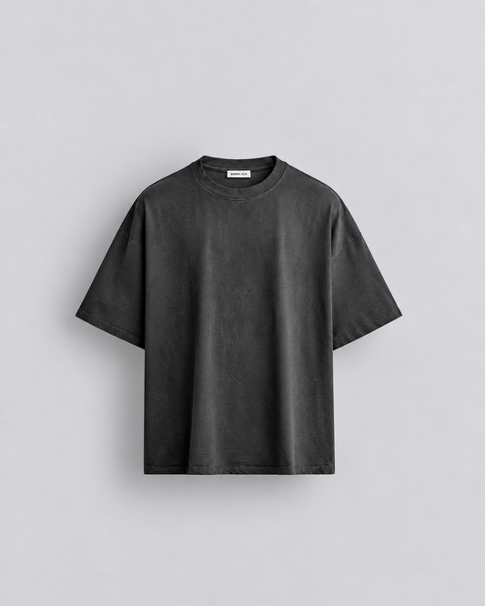 OVER SIZED BASIC T SHIRT - ACID WASH