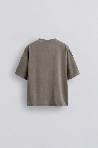 OVER SIZED BASIC T SHIRT - TAUPE