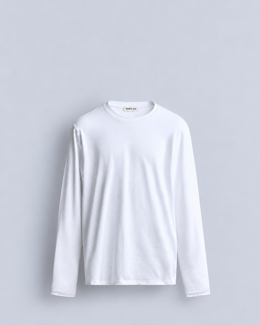 BASIC LONG SLEEVE T SHIRT - WHITE