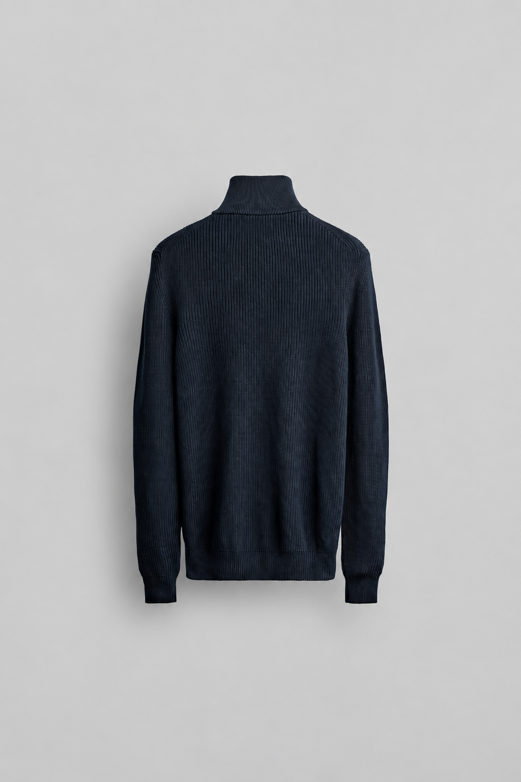 COTTON KNIT HALF ZIP JUMPER - NAVY