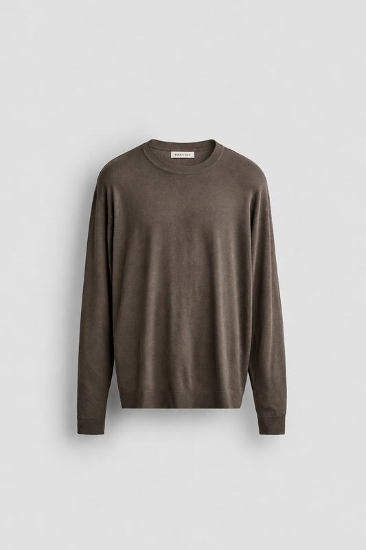 RELAXED FIT CREWNECK - BROWN