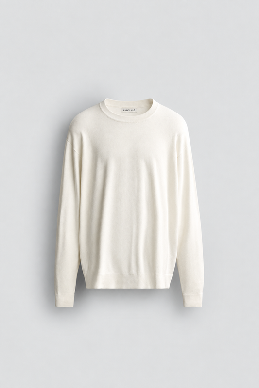 RELAXED FIT CREWNECK - ECRU
