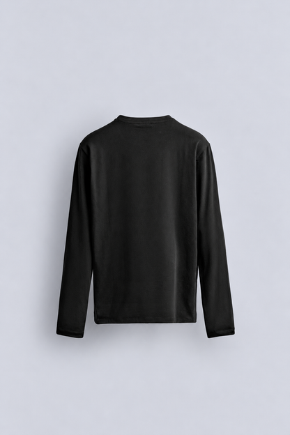 BASIC LONG SLEEVE T SHIRT - BLACK